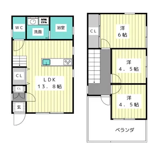 愛知県名古屋市名東区猪子石原1【一戸建】の間取り