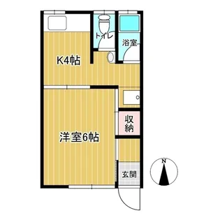 河辺アパート【1階】の間取り