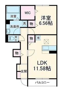 山梨県甲斐市西八幡【アパート】の間取り