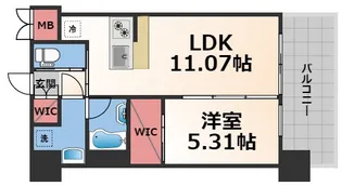 プレジオ八戸ノ里【4階】の間取り