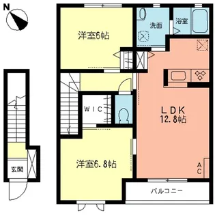 ホワイトコートこざか【2階】の間取り