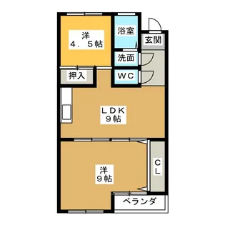 コーポ八幸園【4階】の間取り