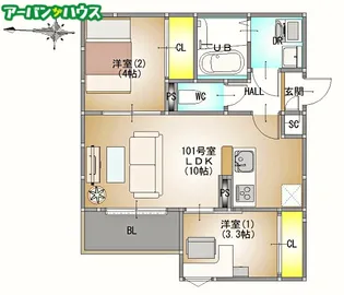 REGALEST 東岡山【1階】の間取り