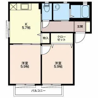 グリーンリーフ【2階】の間取り
