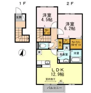 ウエストヴィレッジIIA棟【2階】の間取り