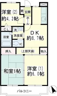 ピボアンヌ北寺尾A棟【2階】の間取り