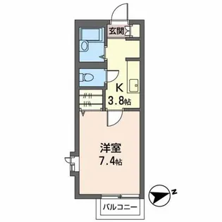 ジュネスTOKAI B【2階】の間取り