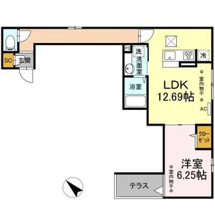 サイドコート【1階】の間取り