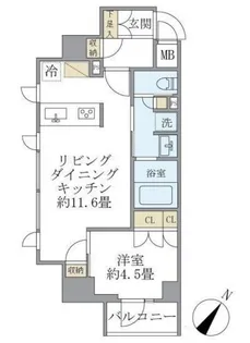 ジオエント駒込【4階】の間取り