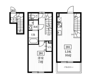 ミハス四谷三丁目【2階】の間取り