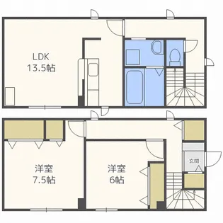 北海道札幌市東区北四十一条東5【一戸建】の間取り