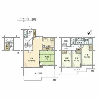 神奈川県横浜市都筑区東山田1【一戸建】の間取り