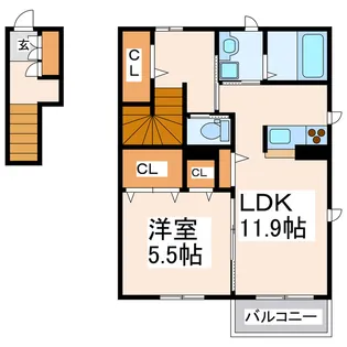 フォーサイト出仲間B【1階】の間取り
