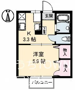 ディアス江口【1階】の間取り