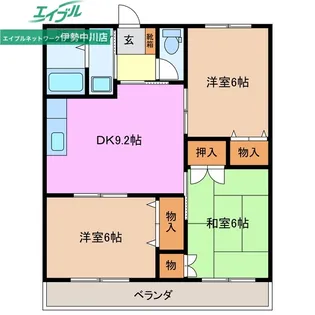 プロミネント伊勢中川【1階】の間取り