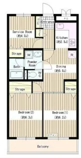 ドエルリバーサイド大島【1階】の間取り