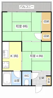 コーポサンローザI【1階】の間取り
