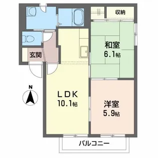 サンヴェルデ西大通り D【2階】の間取り