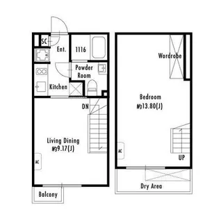 プライマル下北沢代沢【1階】の間取り