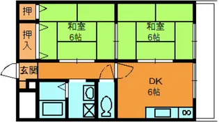 シャトー立田川【1階】の間取り