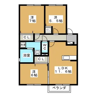 ラメーラ・RICO A【1階】の間取り