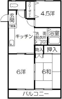 フォートレス石橋【3階】の間取り