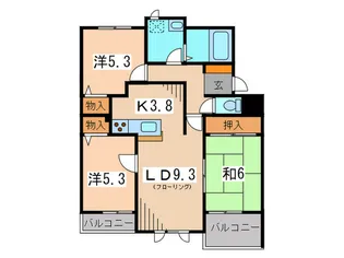 ハイランドグリ-ン池尻A棟【3階】の間取り