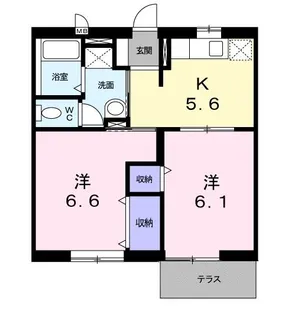 ベルメイユB【1階】の間取り