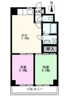 三幸ハイツ【4階】の間取り