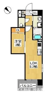 ラフレシーサ博多駅南VI【4階】の間取り