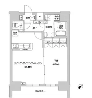 メトロステージ上野【7階】の間取り