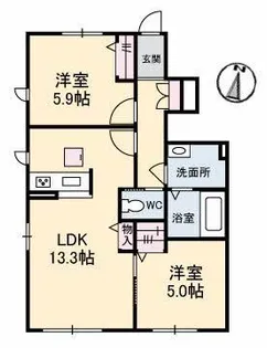 サンモール【1階】の間取り