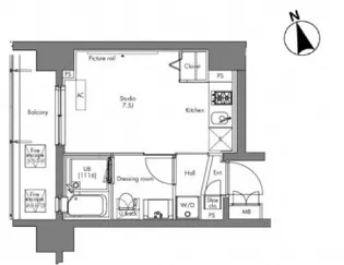 プラウドフラット隅田リバーサイド【5階】の間取り