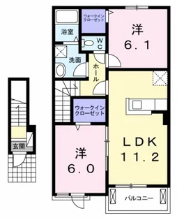 サンシーブルB【2階】の間取り