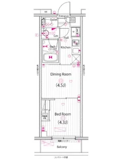 ガーラ・パークサイド亀戸【1階】の間取り