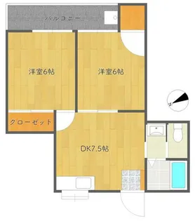 パールハイツ【2階】の間取り