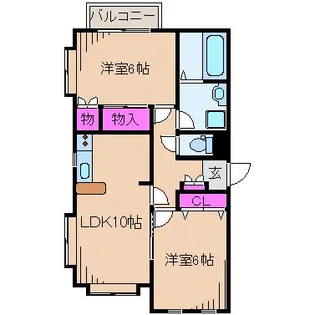 ハウスエムアンドアイD【2階】の間取り