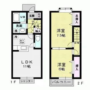 WEST COURT Aの間取り