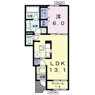 アルモニーハウス山泉【1階】の間取り