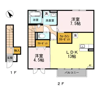 K・fines C【2階】の間取り