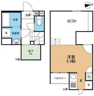 CB坪井クレアール【2階】の間取り