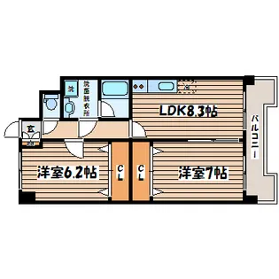 ウェルステージ丸浩 弐番館【7階】の間取り