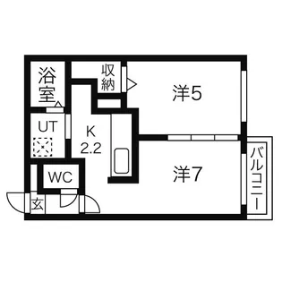シャルマン東区役所前【2階】の間取り