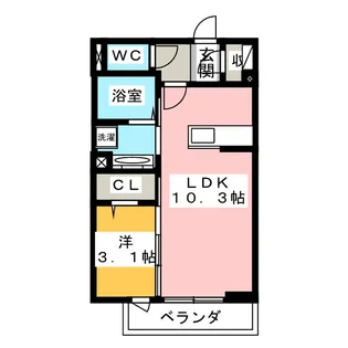 クレセールゆいの杜8丁目A【2階】の間取り