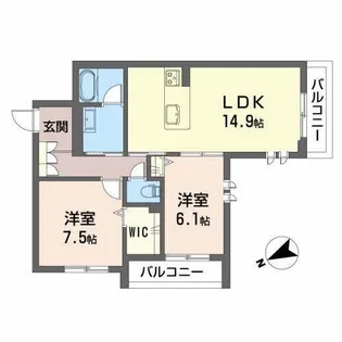 パラディーソ【2階】の間取り