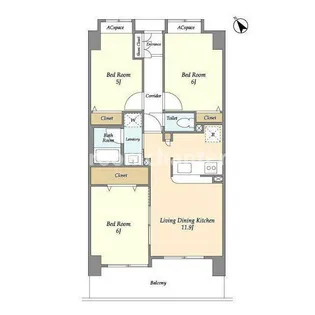 アムール横浜【10階】の間取り