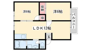 サンシティ平津A棟【1階】の間取り