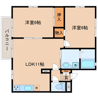 ファラオ弐番館【2階】の間取り
