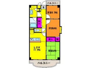 サウサリート貝塚【2階】の間取り