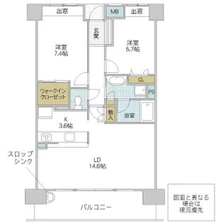 ポレスター鹿島町 弐番館【4階】の間取り